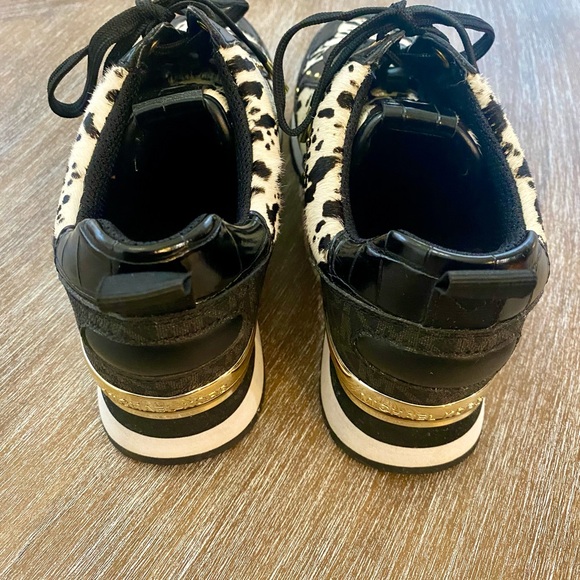 Michael‎ Kors Black Gold Animal Print Patterned Sneakers Size 7.5 - Picture 8 of 8